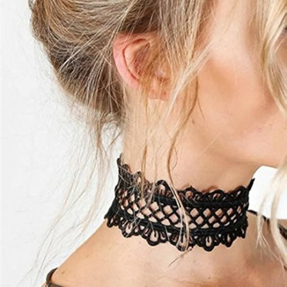 🖤 Sexy Black Lace Choker Necklace New
